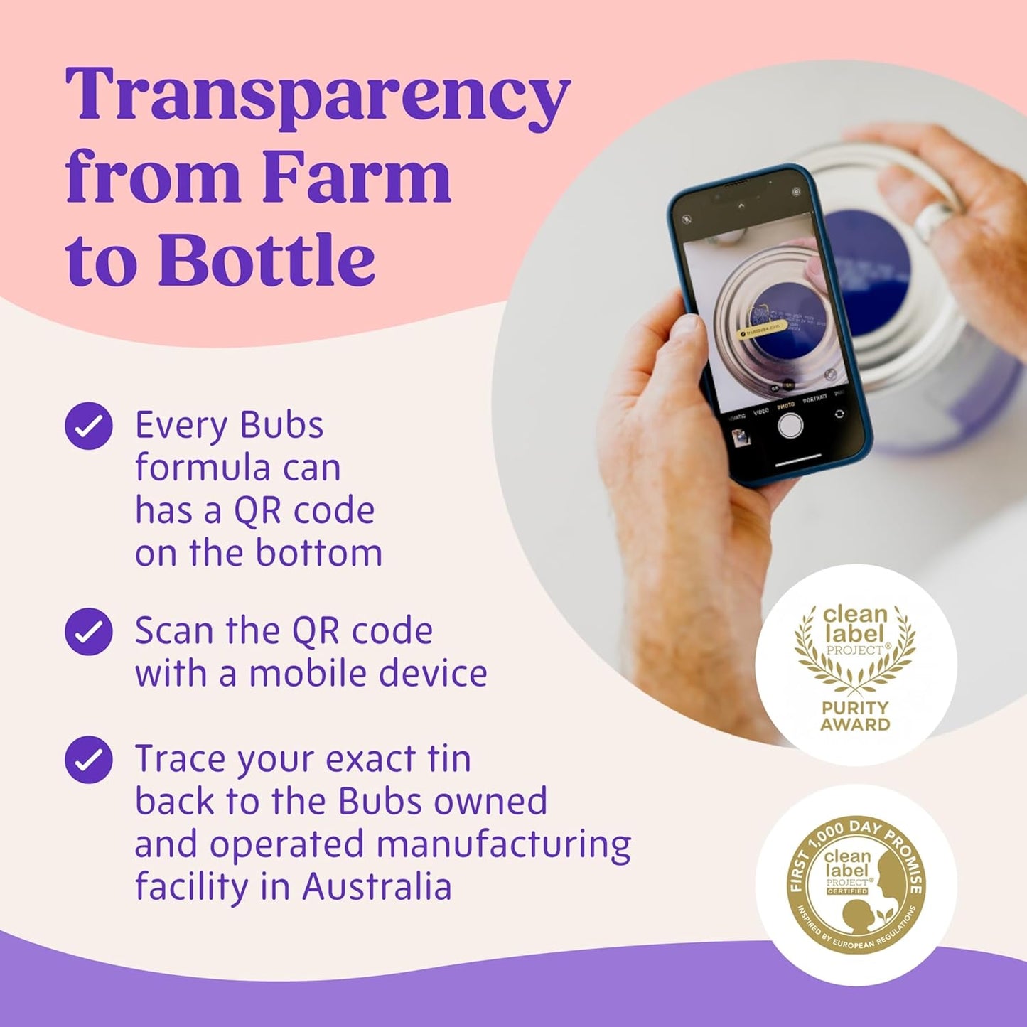 Bubs Whole Goat Milk Iron-Fortified Formula, Premium Goat Milk Powder for Babies 0-12 Months, No GMOs, 20 oz.