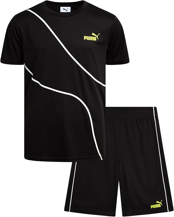 PUMA Kids' 2-Piece Dry Fit Athletic Top & Shorts Set: Performance Gym wear
