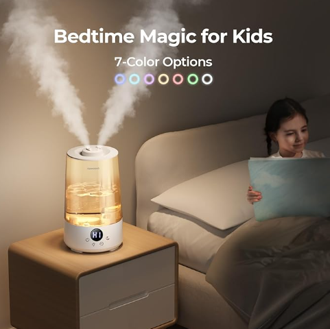 Premium 3.6L Cool Mist Humidifier: 34-Hour Run Time, Ultra-Quiet 16dB, Ideal for Baby Rooms & Aroma Therapy