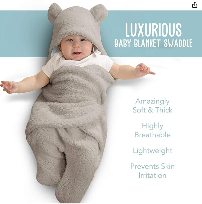 Best Seller: Premium Soft Baby Swaddle Wrap - Ideal for 0-6 Month Olds, Perfect Baby Shower Gift & Registry Must-Have