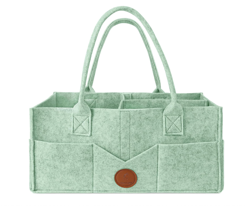 Maliton Baby Diaper Caddy Organizer for Changing Table, Nursery Storage Bin Basket with Handle, Felt Diaper Organizer Suitable for Indoor Outdoor (Khaki)