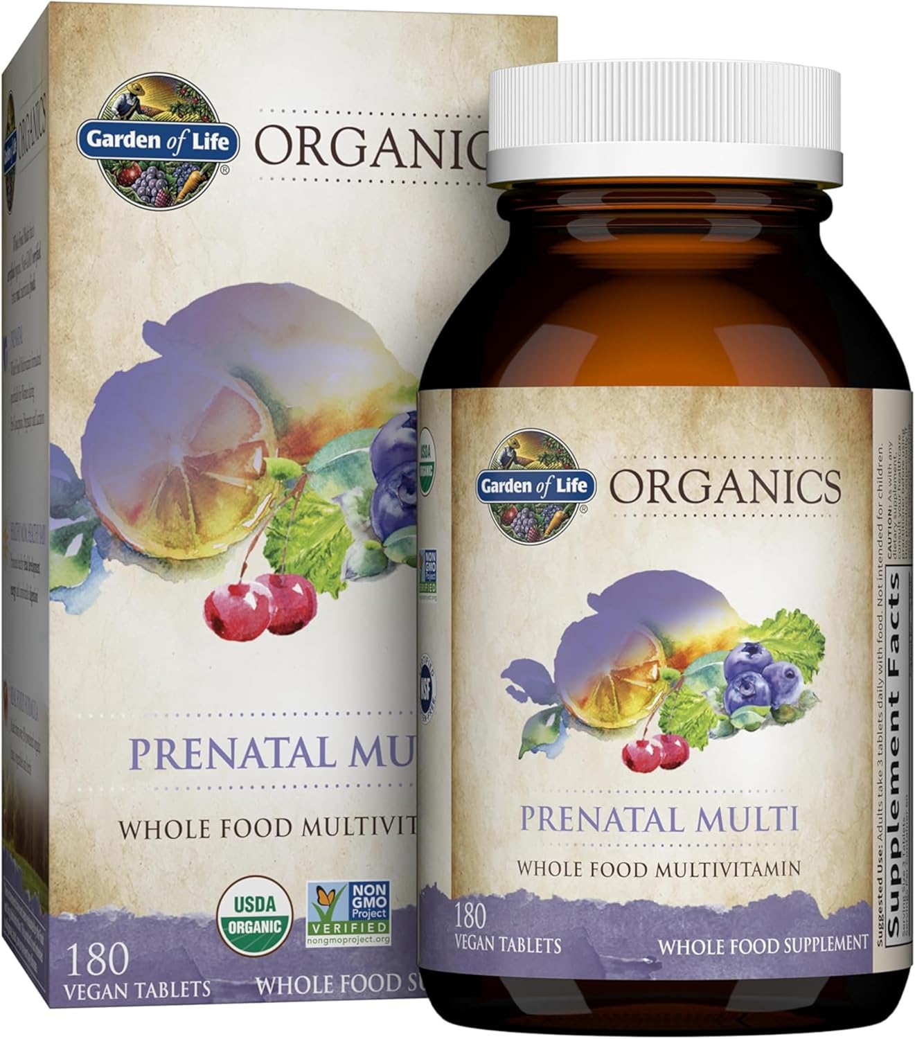 Best Organic Prenatal Vitamin: Garden of Life mykind - 30 Tablets, Daily Vegan Multi with Folate, Vitamin D3, Iron for Women's Prenatal Health