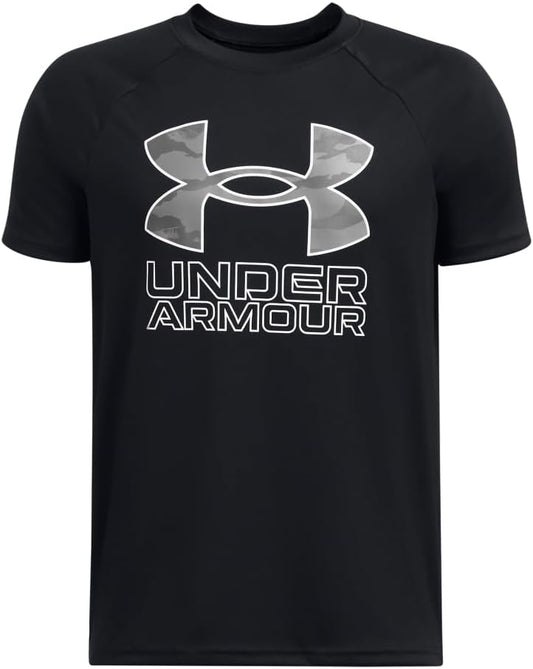 Under Armour Boys' Short-Sleeve Hybrid Tech Print T-Shirt