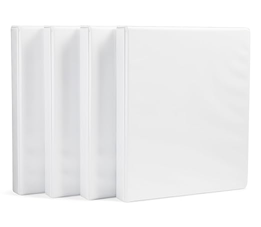 3-Ring Binder, 1-Inch, White, Pack of 1 - Improved title: