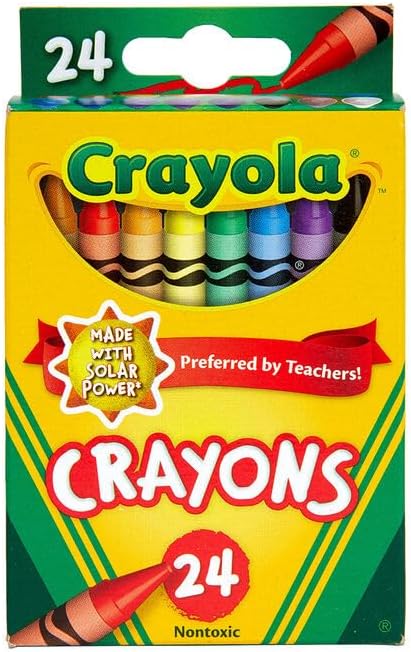 975 Supply: Classic 24-Crayon Set for Kids, Assorted Colors, School-Quality Crayons, 1 Box.