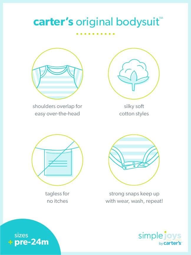 Carter's Simple Joys 6-Pack: Short-Sleeve Infant Girls' Rompers