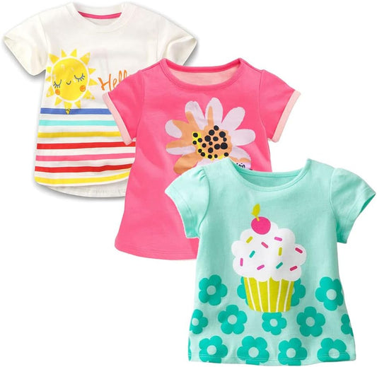 Graphic Short-Sleeve Tees for Girls & Boys: Round-Neck Shirts, Kids' Apparel, Multipacks