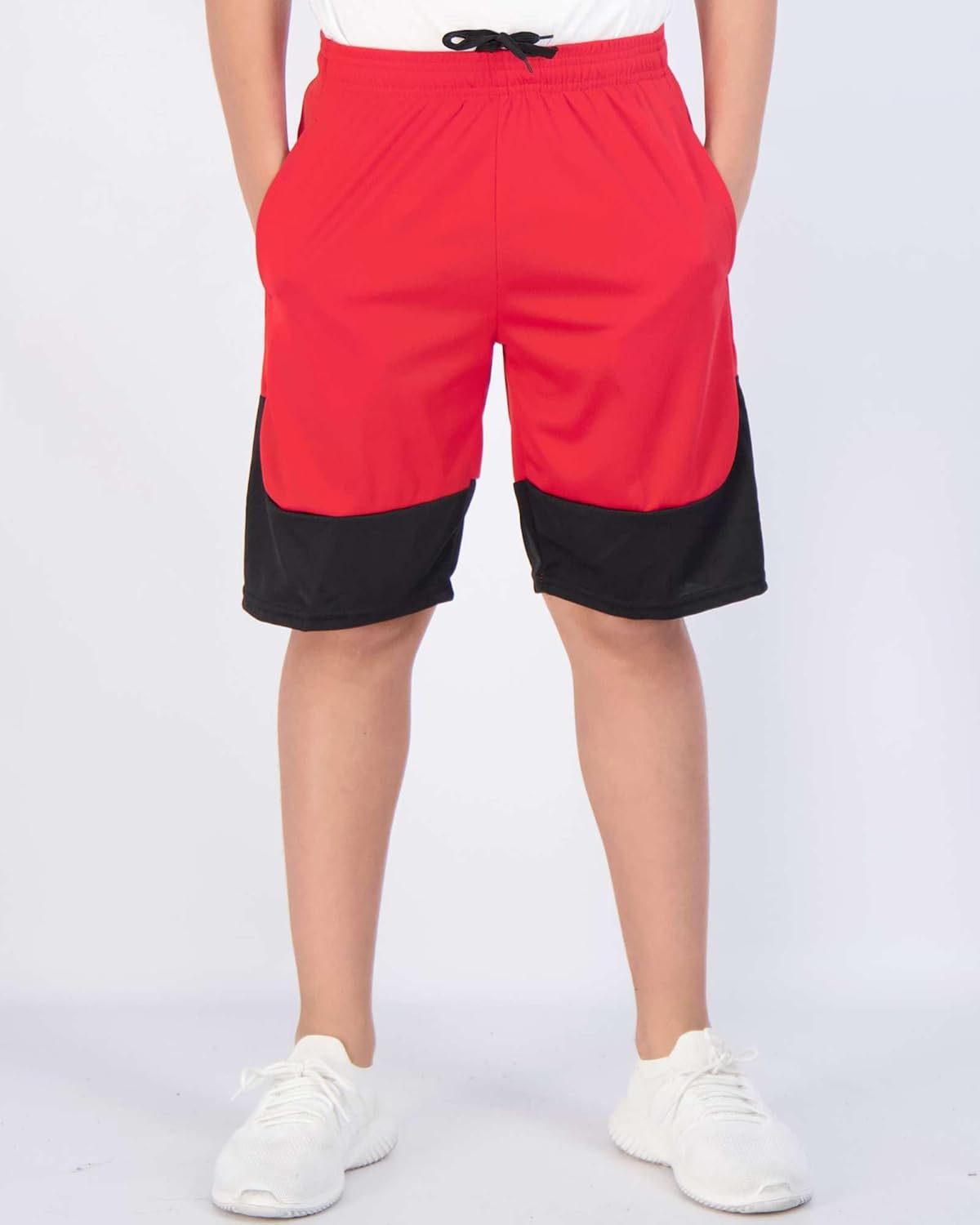 Kids' Real Essentials Basketball Shorts Set of 5 - Mesh, Elastic Waist, Side Pockets