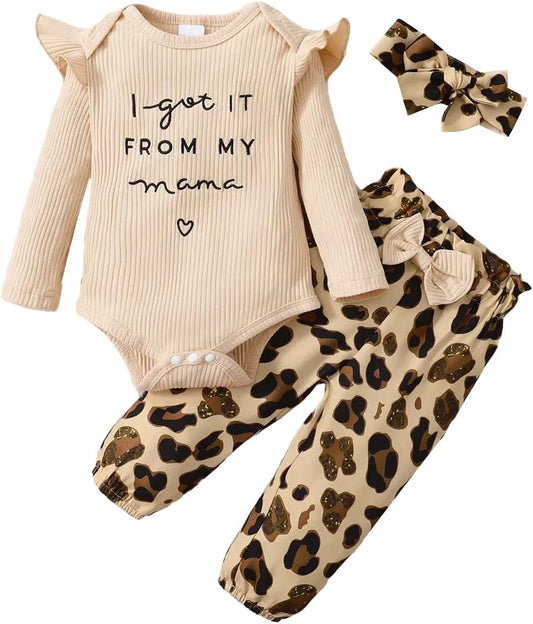 Premium Baby Essentials: Long-Sleeve Jumpsuit with Ruffles, Floral Pants, & Headband Set