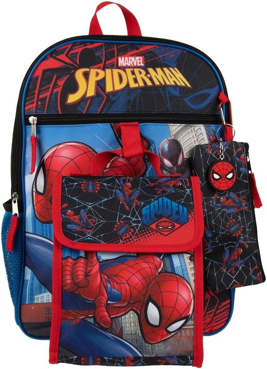 Marvel Spiderman Backpack Set: 5 or 6-Piece, Vibrant Multi-Color, Modern Design