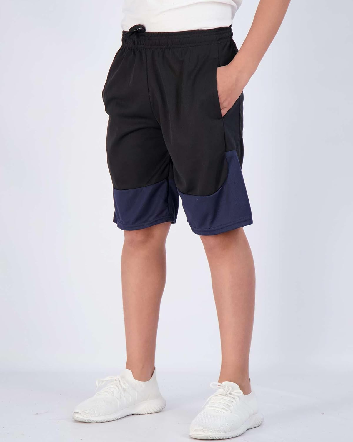 Kids' Real Essentials Basketball Shorts Set of 5 - Mesh, Elastic Waist, Side Pockets
