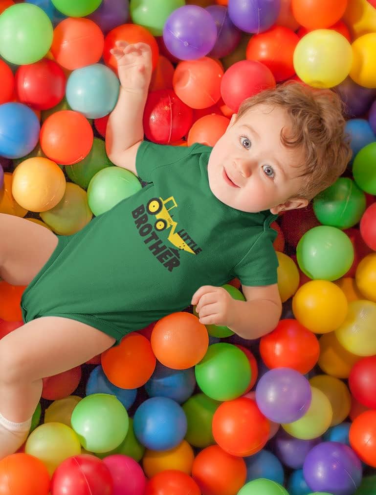 Tstars Tractor Big Brother Little Brother Matching Sibling Outfits Toddler Kids Tshirt & Baby Bodysuit Set