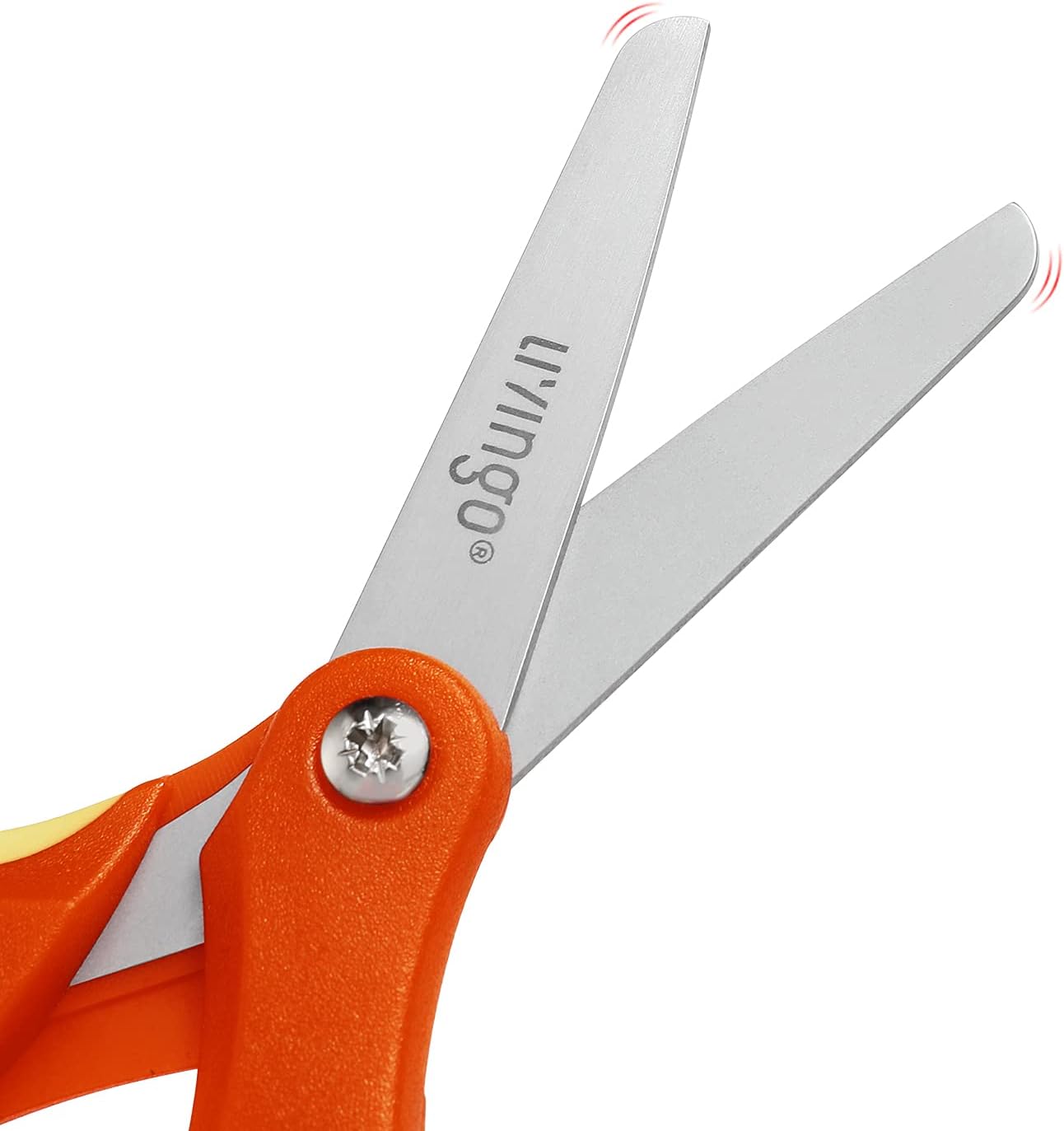 LIVINGO 3-Piece Kids' 5" Scissors Set: Left/Right Handed, Stainless Steel, with Safety Covers, Pre-K Manualide Supplies"