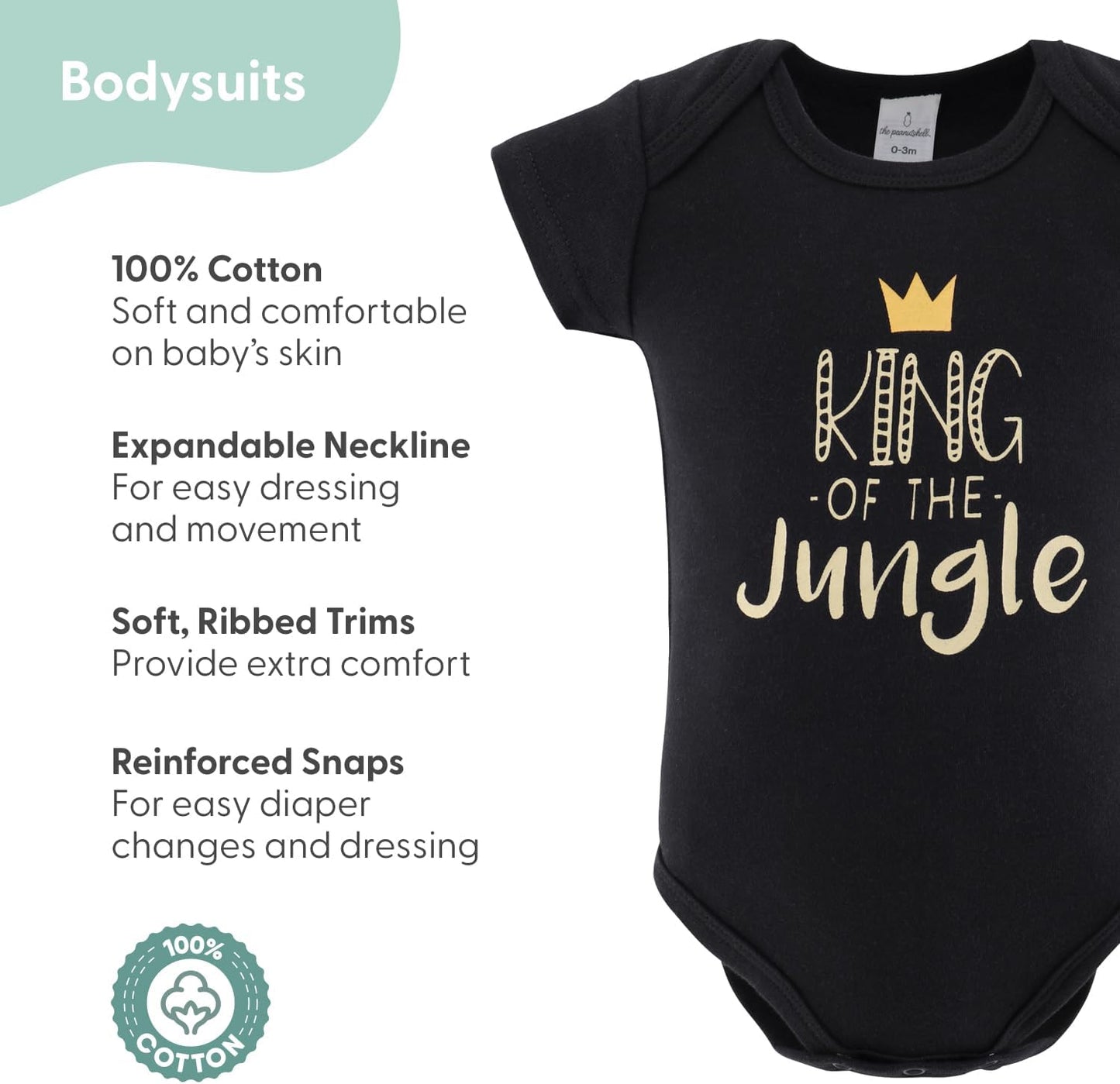The Peanutshell Baby Layette Gift Set for Baby Boys - 16 Piece Boy Baby Clothes Newborn to 9 Months - King of the Jungle