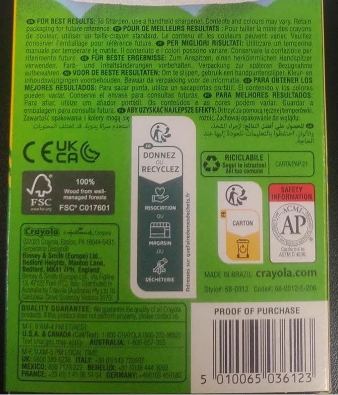 Crayola Colouring Pencils - Assorted Colours (Pack of 12) | A Must-Have for All Kids Arts & Crafts Sets | Ideal for Kids Aged 3+