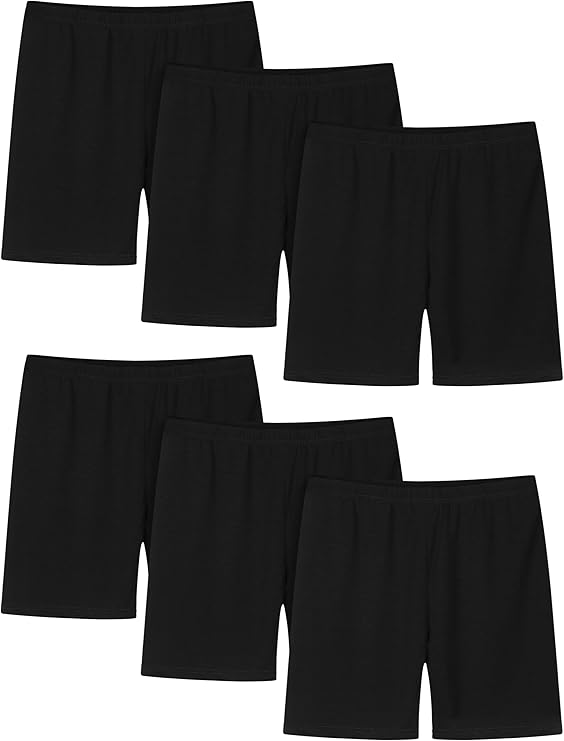 Girls' 6-Pack Cycling Shorts Set, Summer Clothing, Vibrant Multicolor