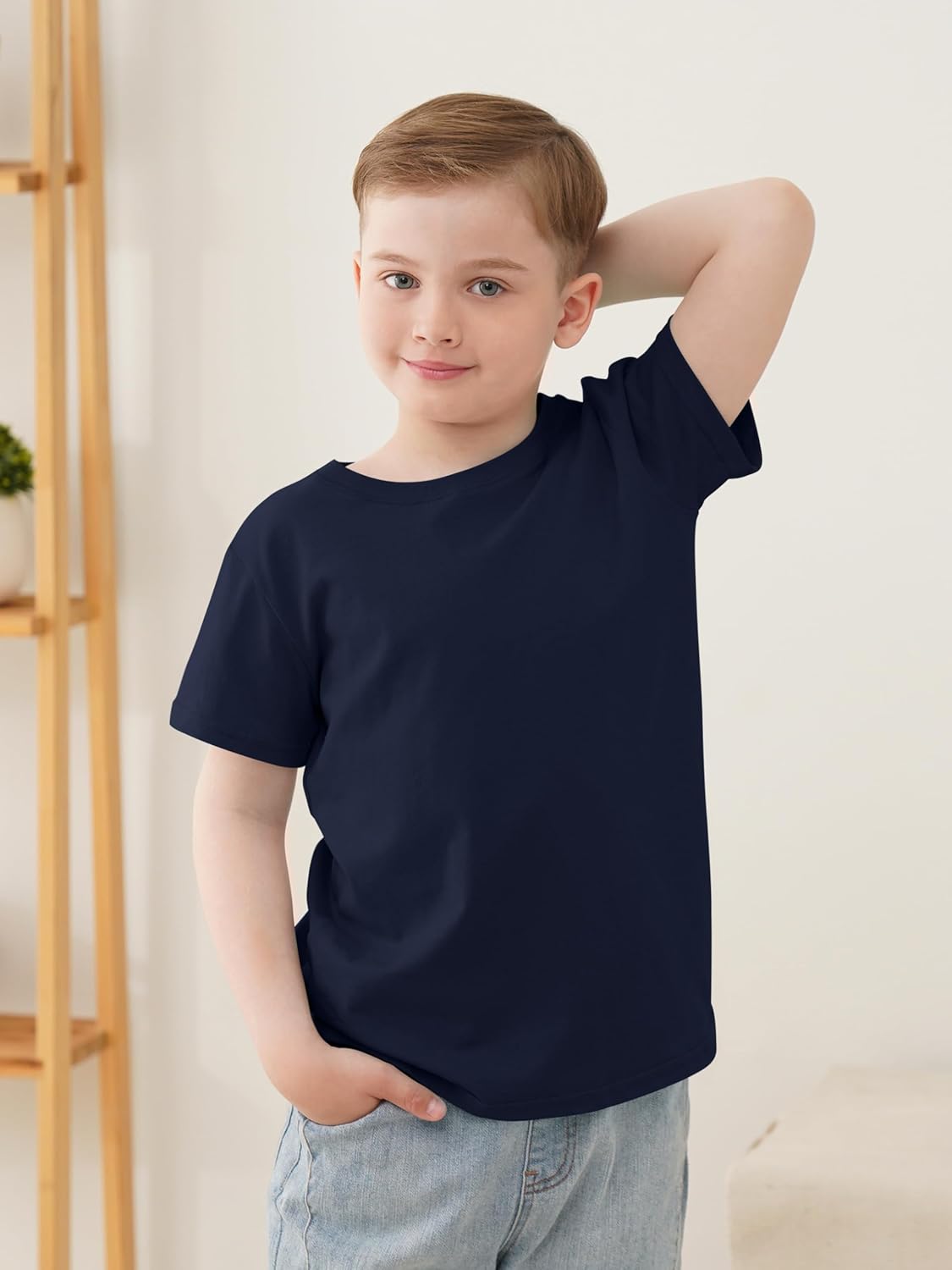 Kids' Short-Sleeve Cotton Tee 5-Pack: Summer-Style Tops for Boys & Girls