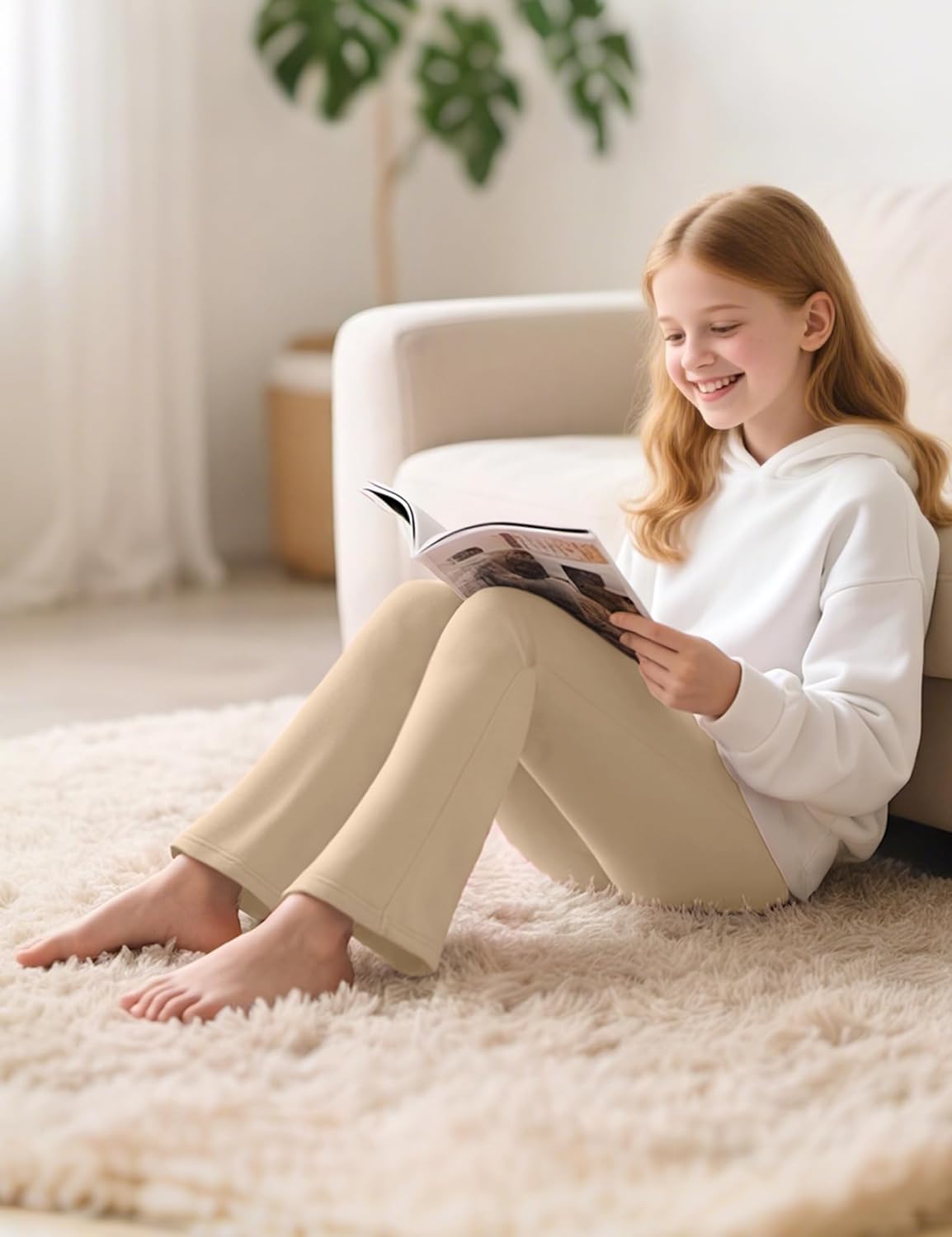 KEREDA 3 Pack School Uniform Pants for Girls Flare Leggings Bell Bottoms Trendy Clothes for Teen Girls Kids