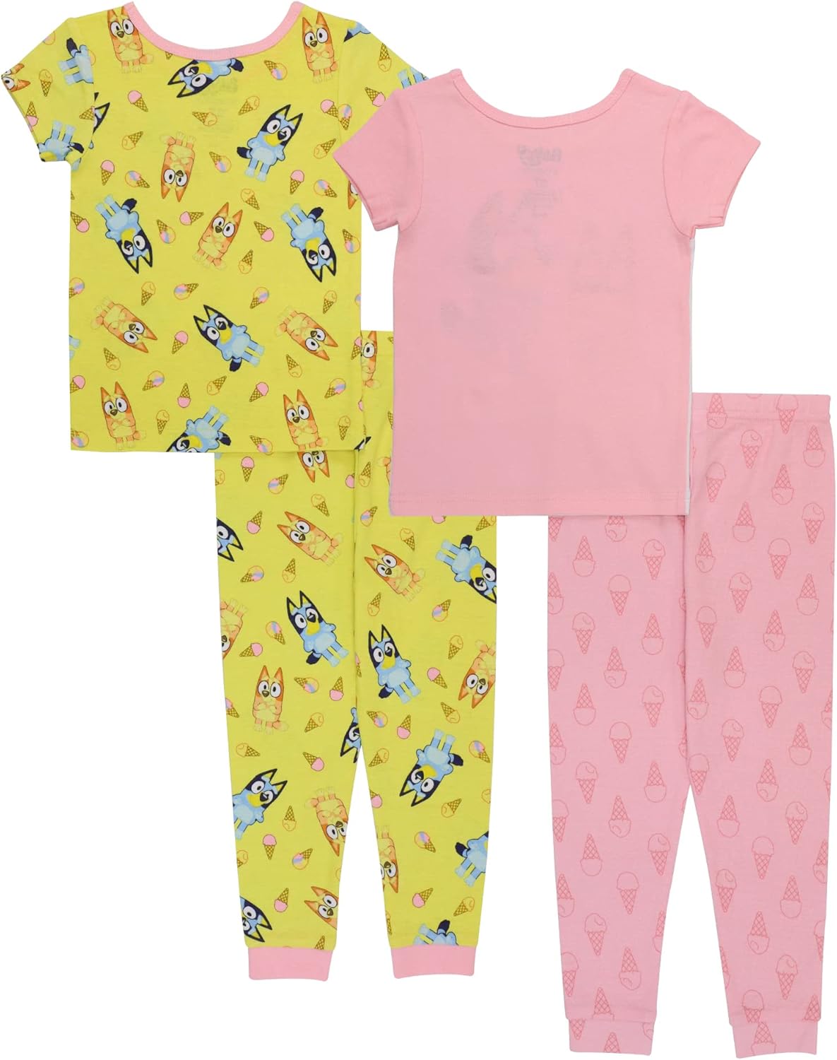 Girls' 4-Piece Snug-Fit Cotton Pajama Set, Soft & Cute for Kids