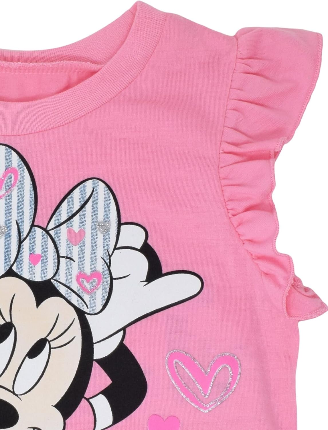 Disney Minnie Mouse Outfit: Floral Rainbow Top & Chambray Shorts (12M-14/16) for Toddler to Big Kid