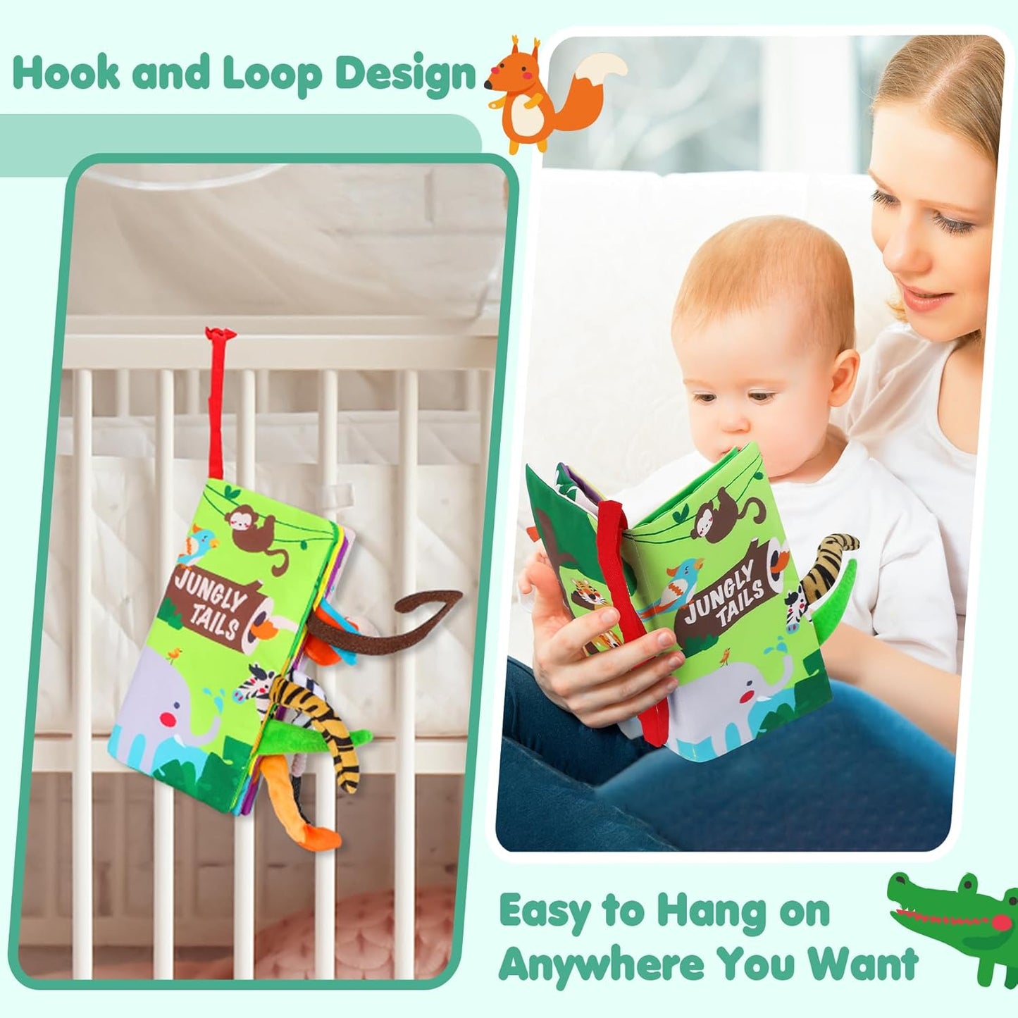 Best-Selling Beiens Baby Books: Interactive Sensory Teething Toy & Early Development for Strollers - Tactile Edition