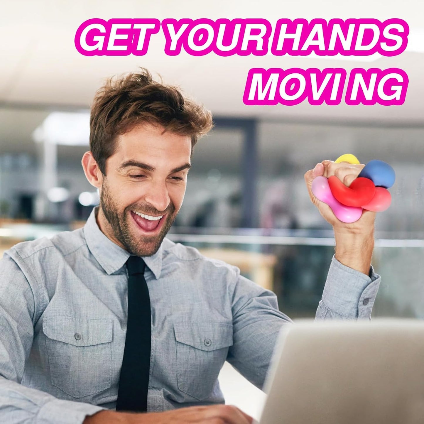 Slow-Rise Stress Cubes Pack of 24 - Soft Anxiety Relief Balls, Classroom Stretch Toys, Party Favors, Children's Playtime Essentials