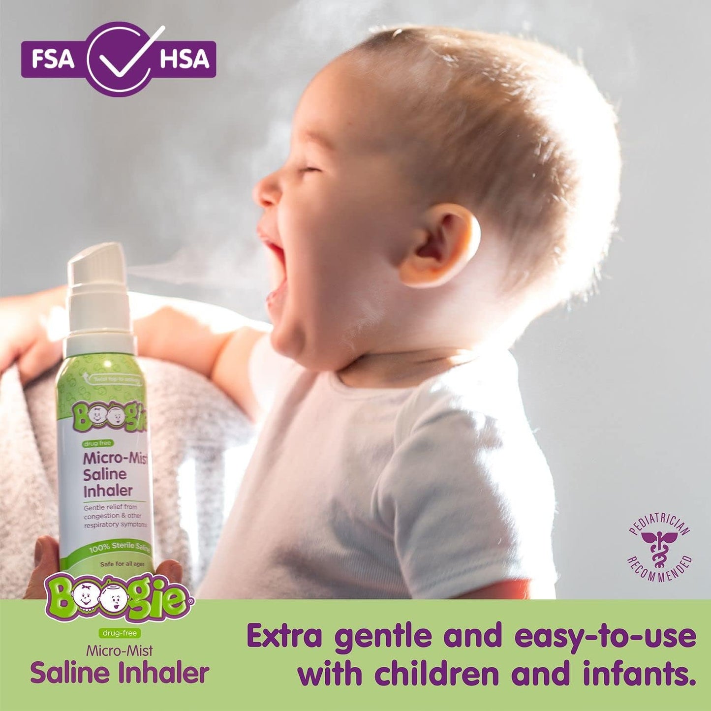 Pediatrician-Recommended Saline Micro-Mist Inhaler for Babies' Nasal Congestion Relief - Unscented, HSA/FSA Approved, 1.7 Oz (Single Pack)" 

*Compelling and specific, highlighting key features, benefits, and expert approval.*