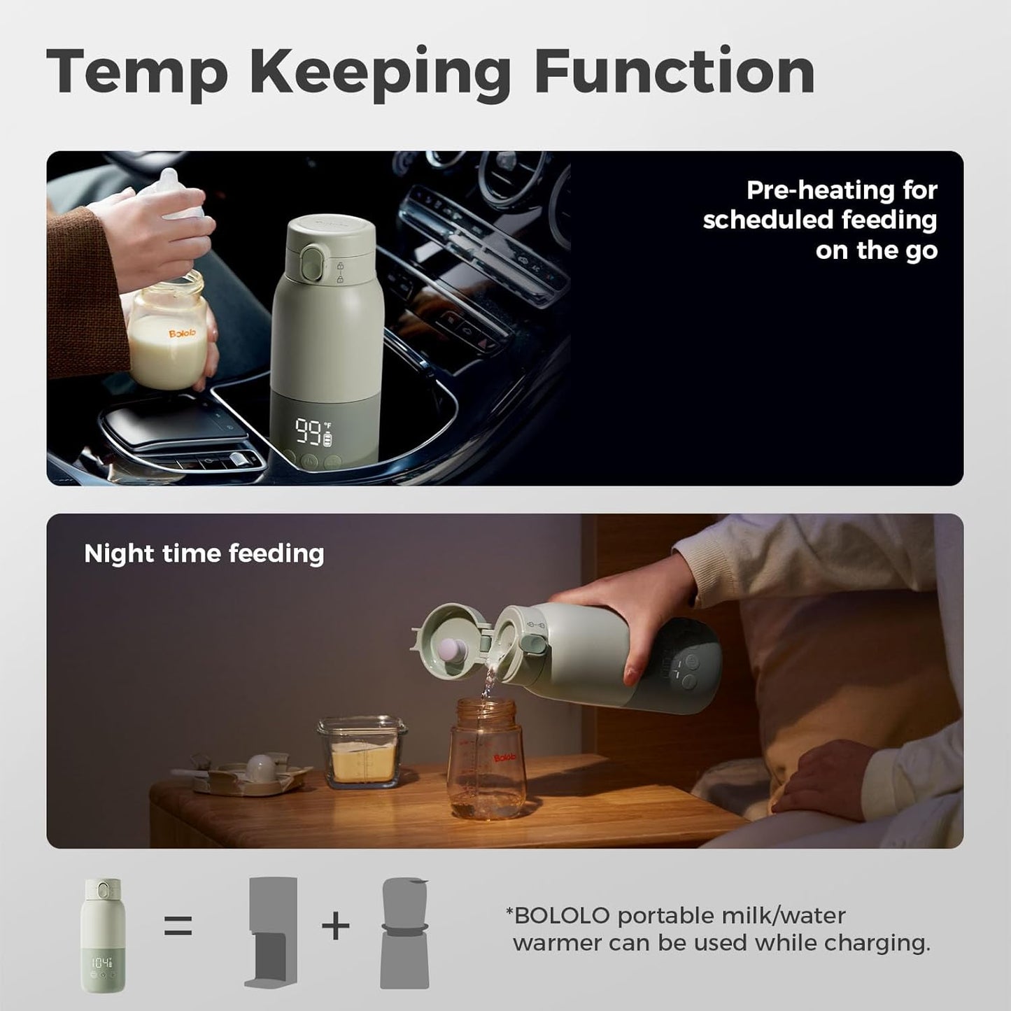 Best Portable Baby Bottle Warmer: Instant Milk Heat, 10 Oz Capacity, Quick Charge, Compatible with Breast Milk, Formula & Baby Vehicle Bottles