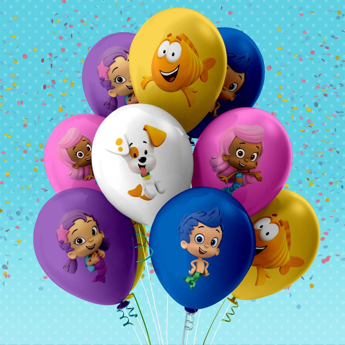 Nelton Birthday Party Supplies: Bubble Backdrop, Banner, Cake Decor, 20 Cupcake Picks, 20 Balloons, Tablecloth