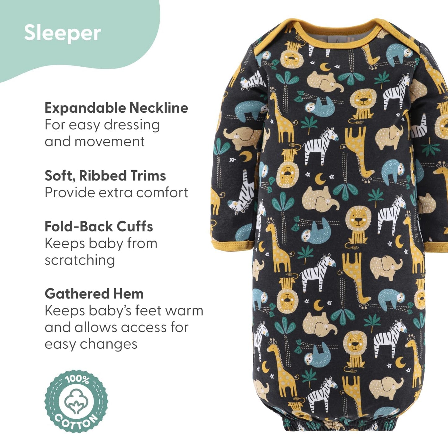 The Peanutshell Baby Layette Gift Set for Baby Boys - 16 Piece Boy Baby Clothes Newborn to 9 Months - King of the Jungle