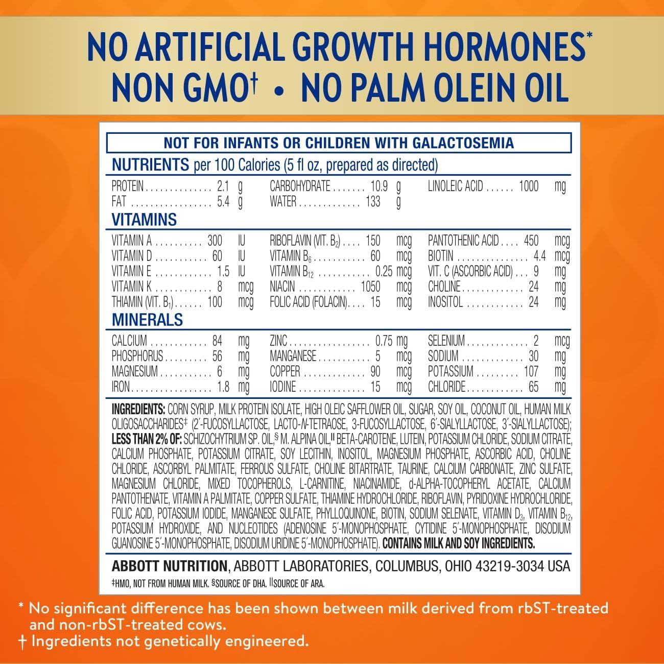 Similac Sensitive Infant Formula: 360 Total Care for Gas & Fussiness from Lactose Sensitivity. Includes 5 Prebiotic HMOs, No GMOs. 20.1 oz Powder Can.