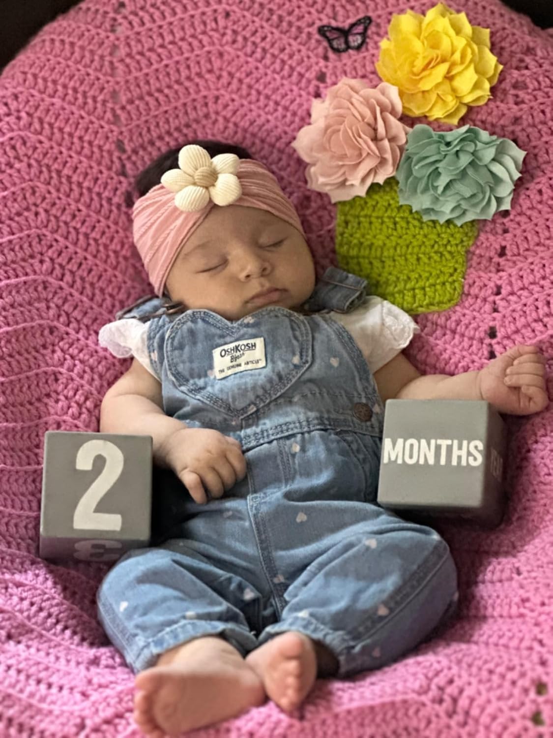 CÉLLOT 5 Pcs Baby Flower Headbands Baby Girls Nylon Headbands Soft Hairbands Hair Accessories for Newborn Infant Toddler Kids