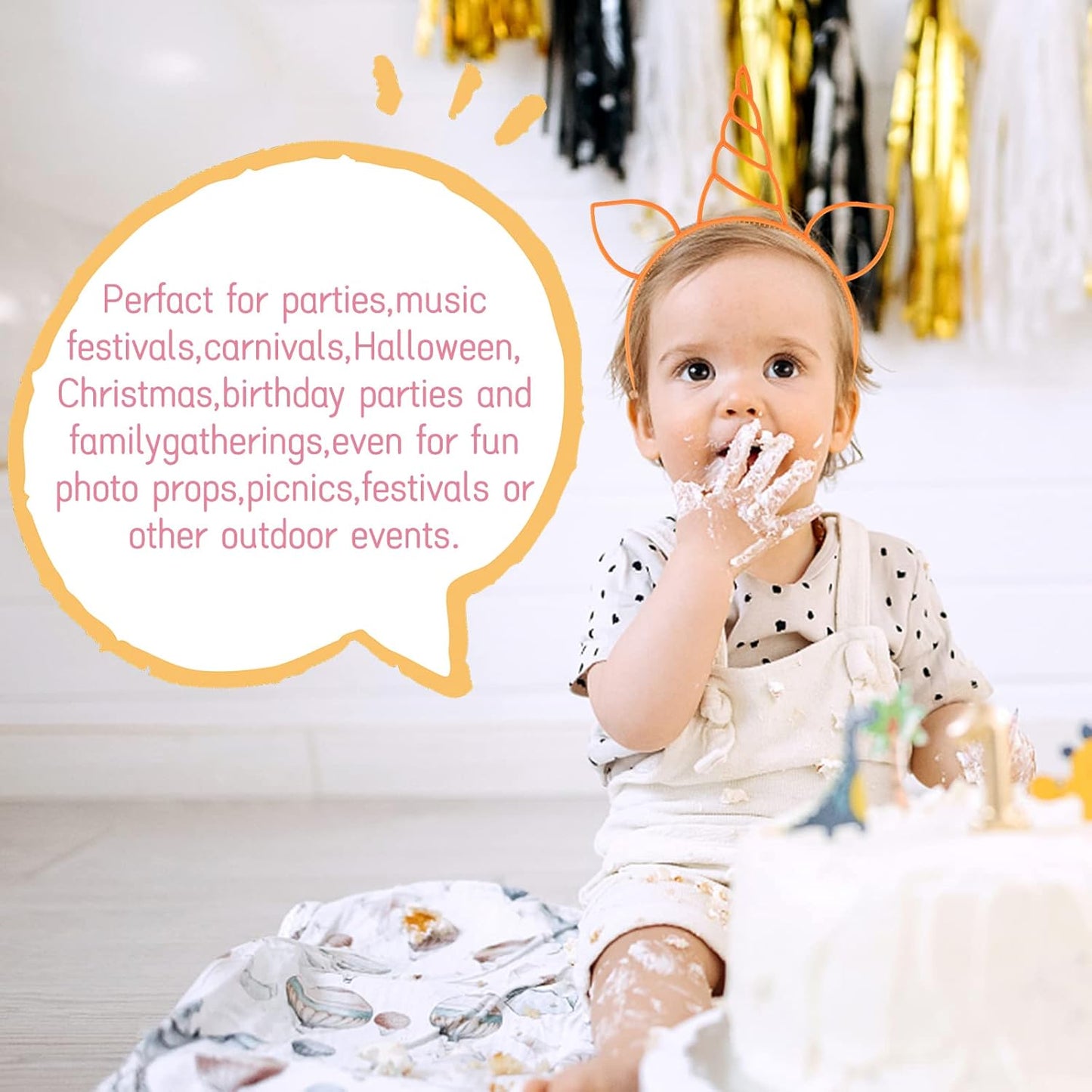 Unicorn Horn Headbands: 24 Plastic Diadems for Kids' Birthday Parties, Accessory Sets for Girls & Boys, Perfect Gift for Toddlers & Teens