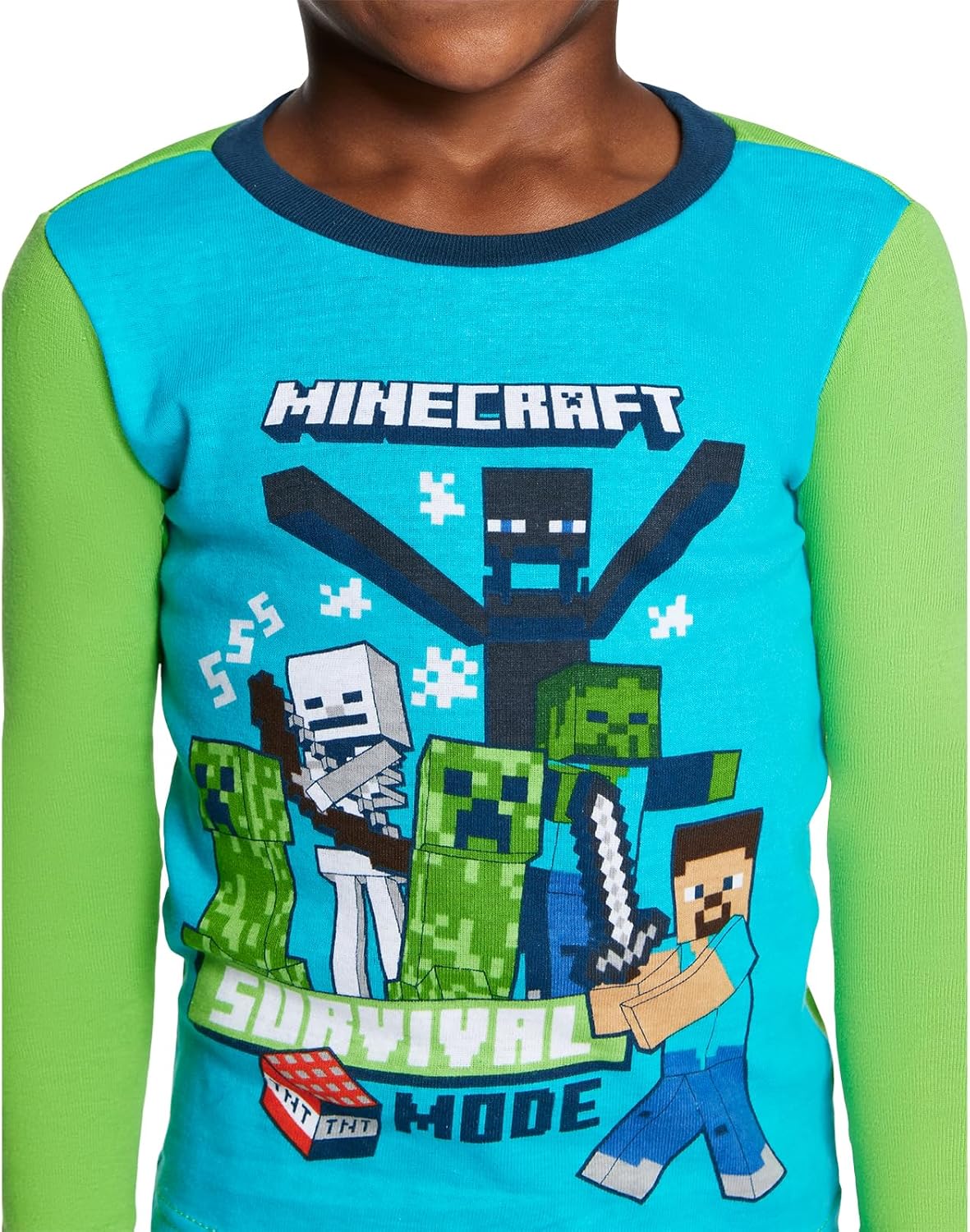 Children's 6-Piece Adjustable Cotton Minecraft Pajama Set: Soft and Cute Kids' Sleepwear.