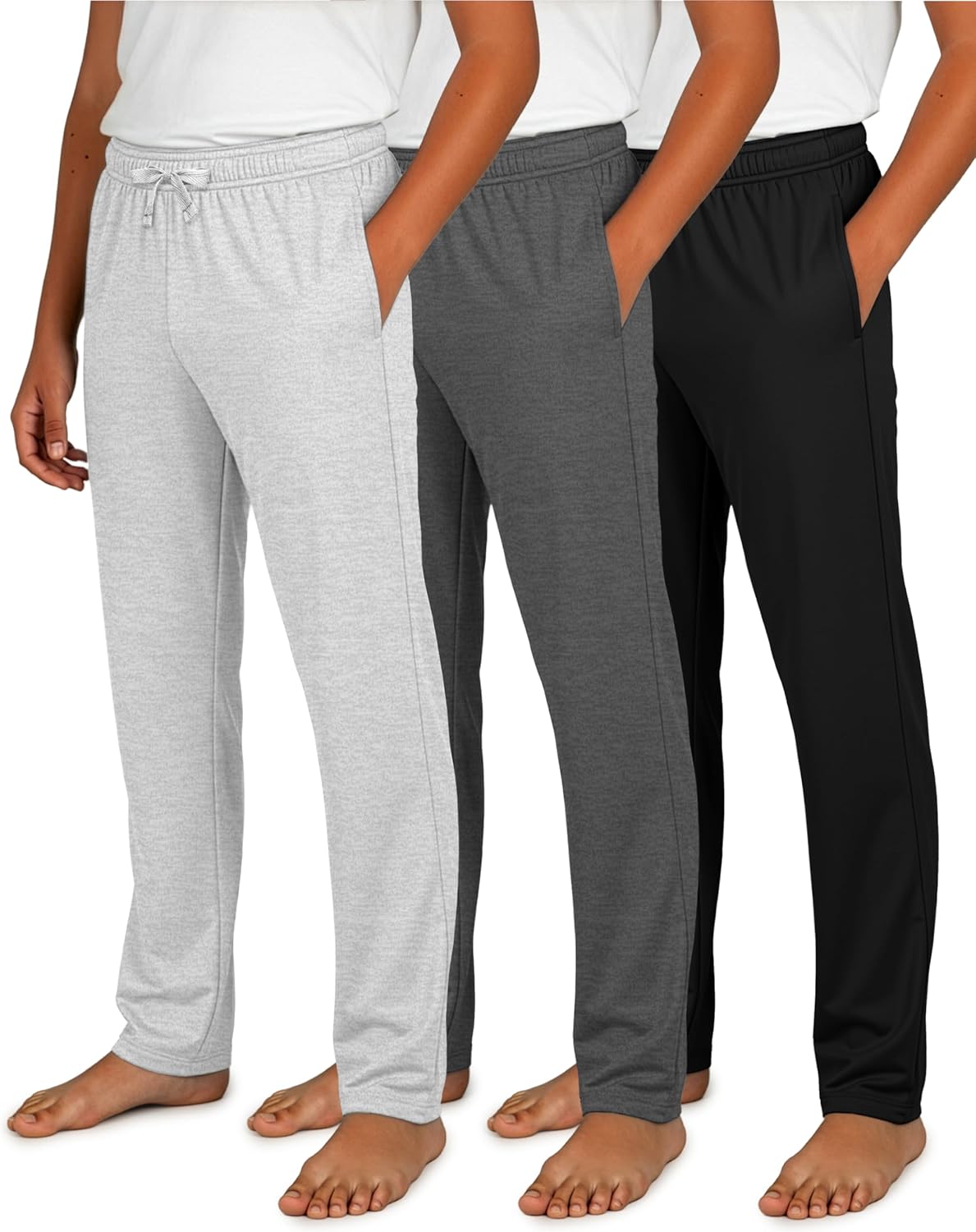 Real Essentials 3 Pack: Boys Cotton Soft Pajama Pants Kids Bottoms Pjs Youth Teen Pijamas Sleep Pyjamas Lounge para Niños