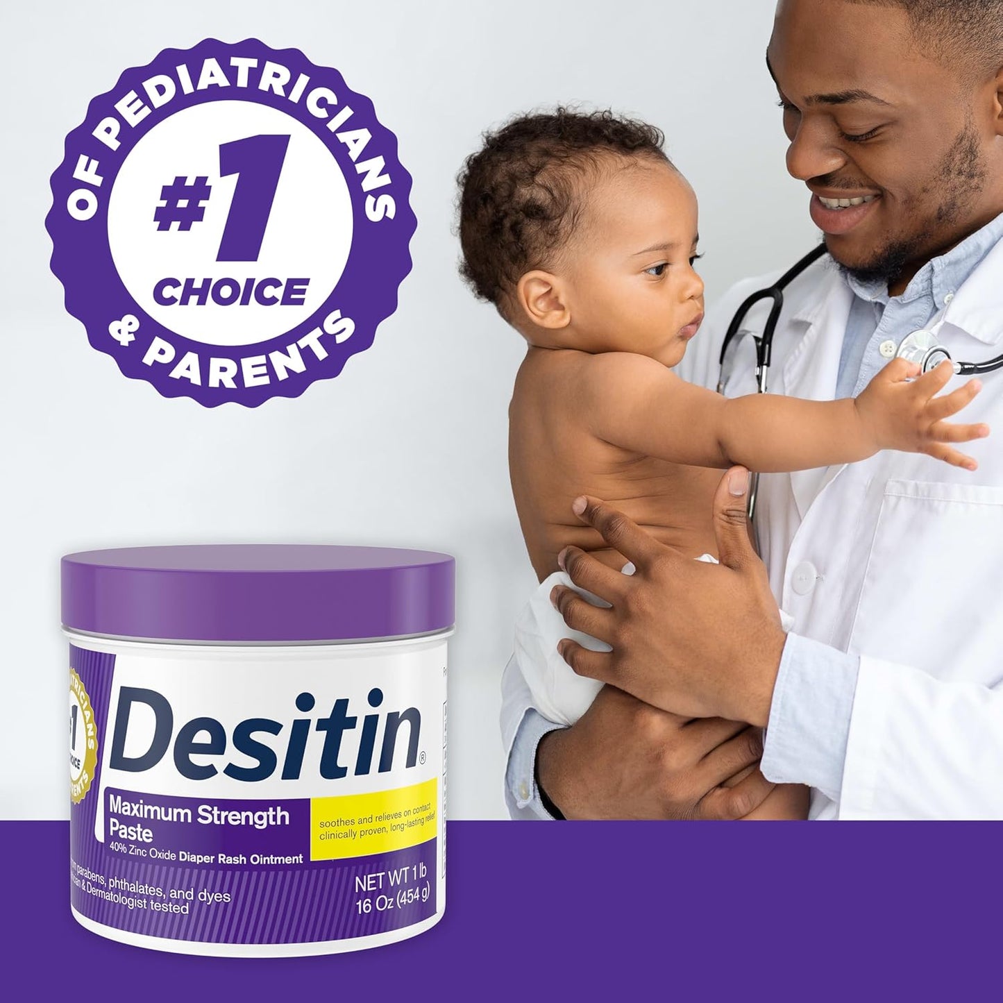Max Strength Desitin Diaper Rash Cream, Purple, 1 oz (J&J048975) - Trusted Relief for Sensitive Skin