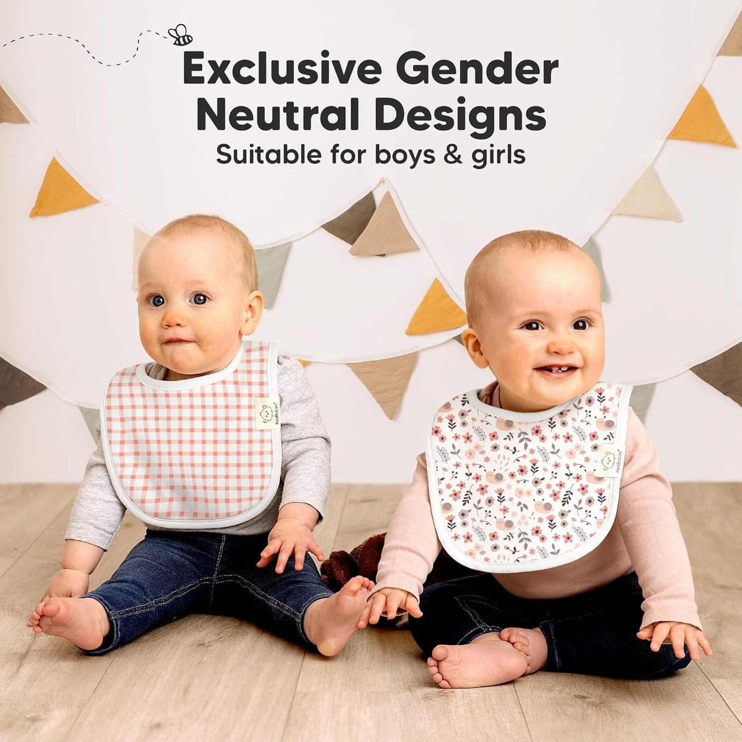 Best Organic Baby Bib Set (8-Piece) - Dual-Layer Dentalization Bibs for Boys & Girls, Premium Gift for Newborns (Sweet Charm)