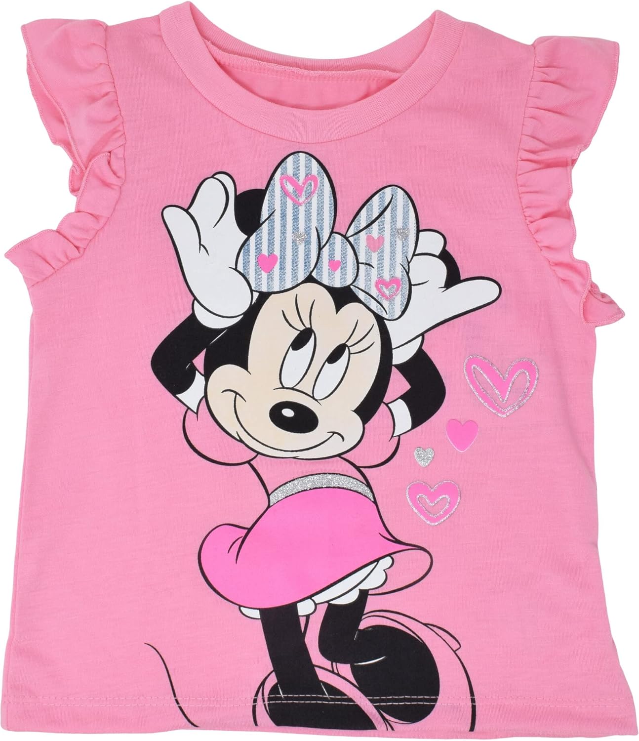 Disney Minnie Mouse Outfit: Floral Rainbow Top & Chambray Shorts (12M-14/16) for Toddler to Big Kid