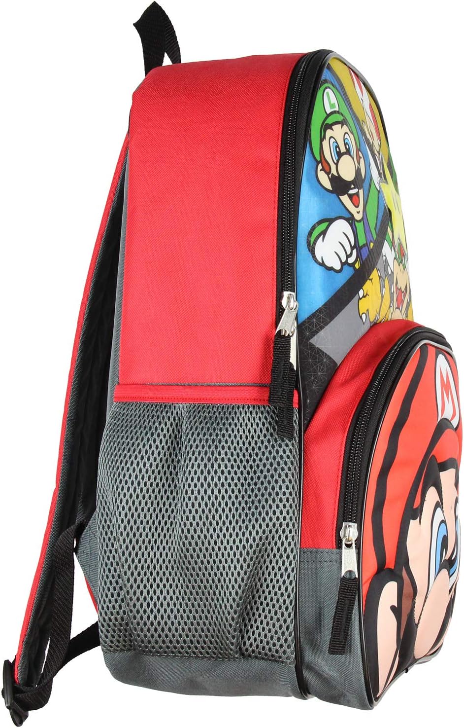 Mario Kids' Backpack with Front-Triggered LED Light, Vibrant Multi-Color, One Size, Traditional Style.