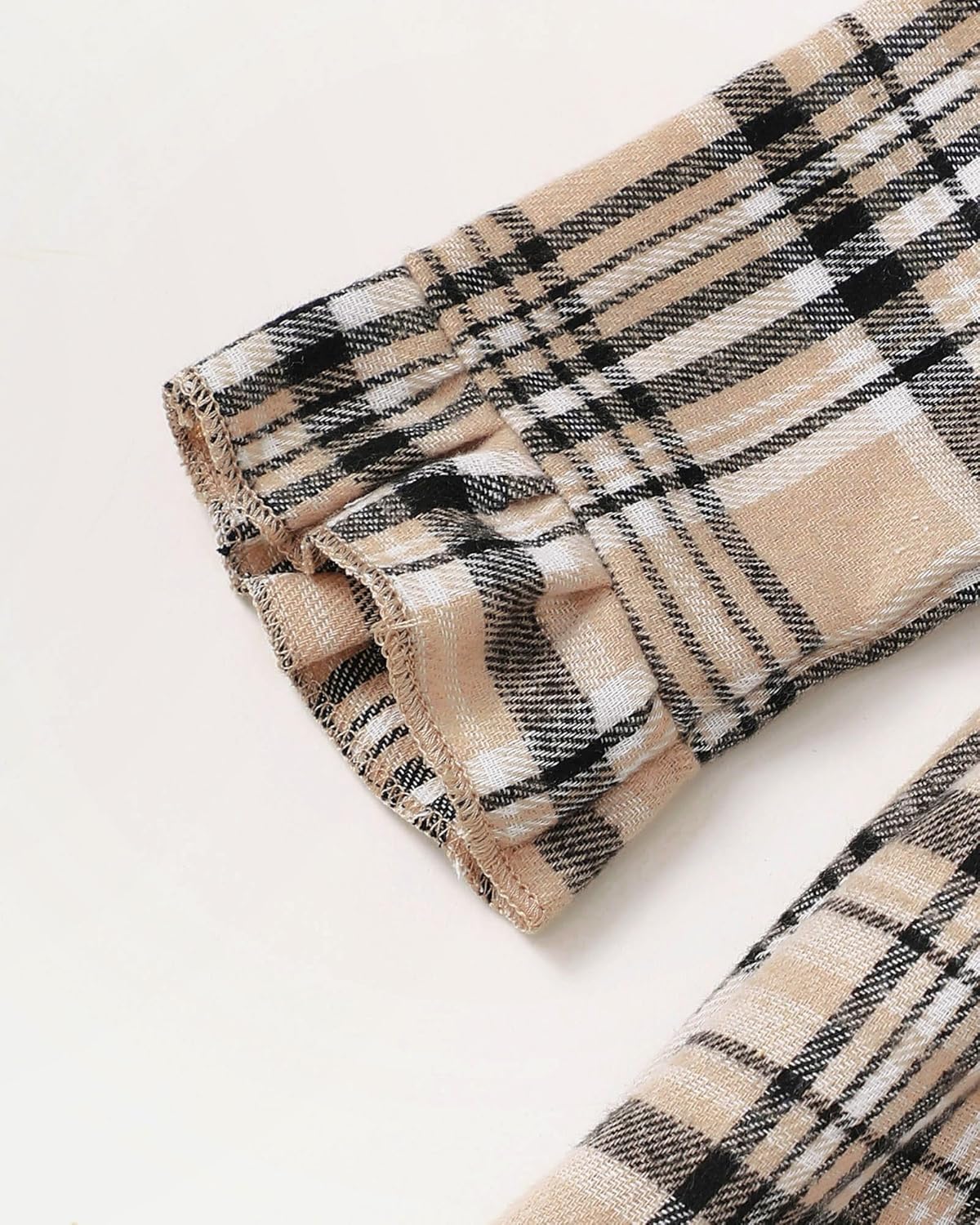 Girls' 2-Piece Set: Autumn/Winter Plaid Long Sleeves w/Ruffles | Size: 12 Months-4T