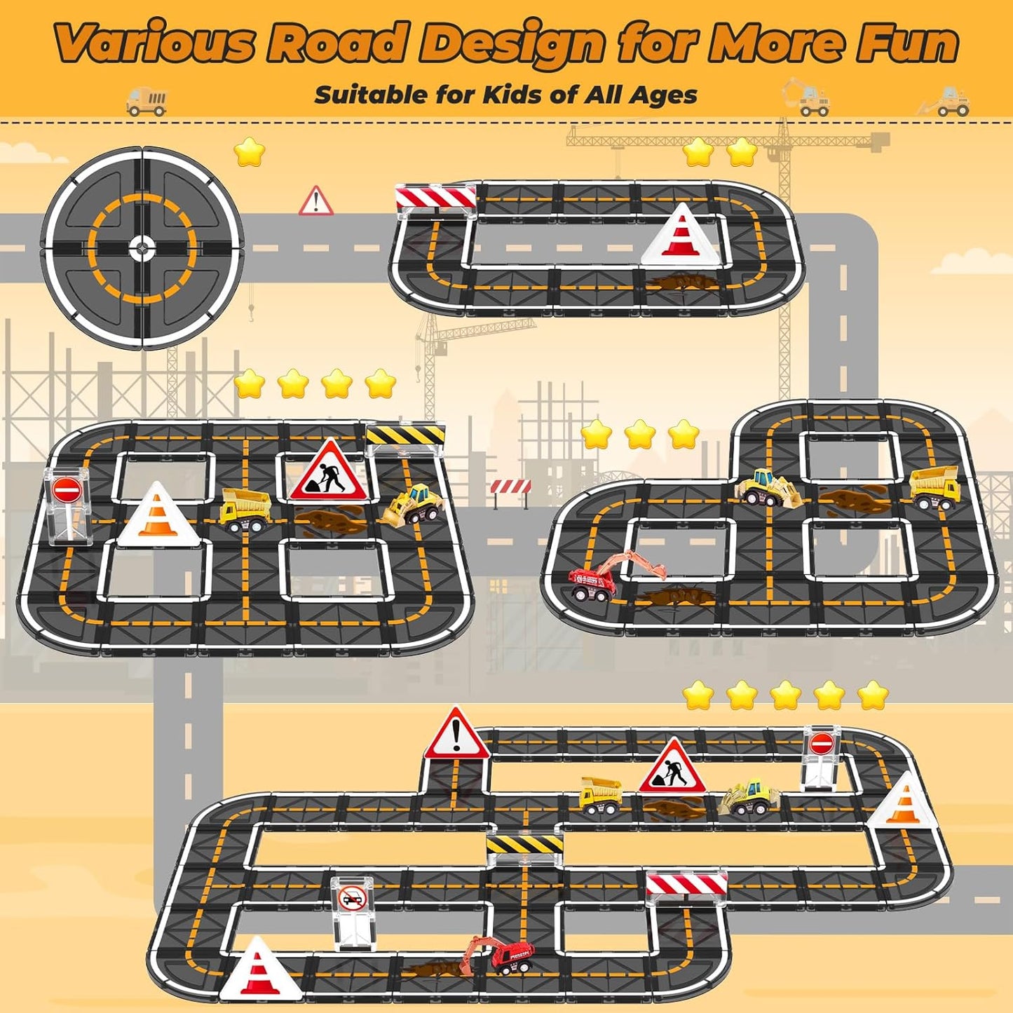 Magnetic Tiles Building Set: Montessori-Inspired, Ages 3-5, Educational Construction Toy for Kids