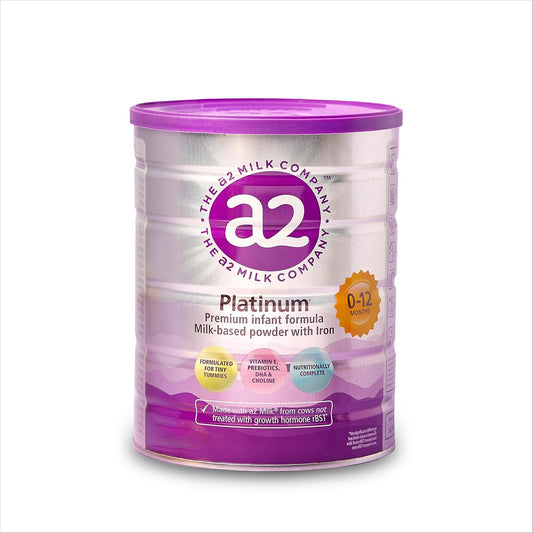 A2 Platinum® Infant Formula for Babies 0-12 Months, Natural Milk-Based Powder with Iron. Nutritionally complete, pure A2 milk - 14.1 oz can.