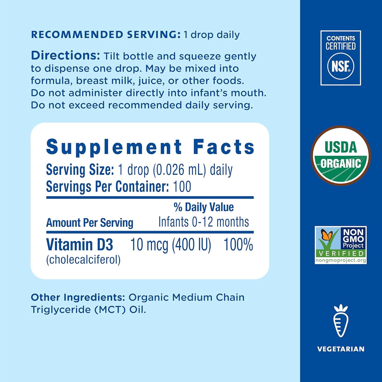 Premium Organic Vitamin D Drops for Moms | Best of Nature, 0.11 oz - Mommy's Bliss