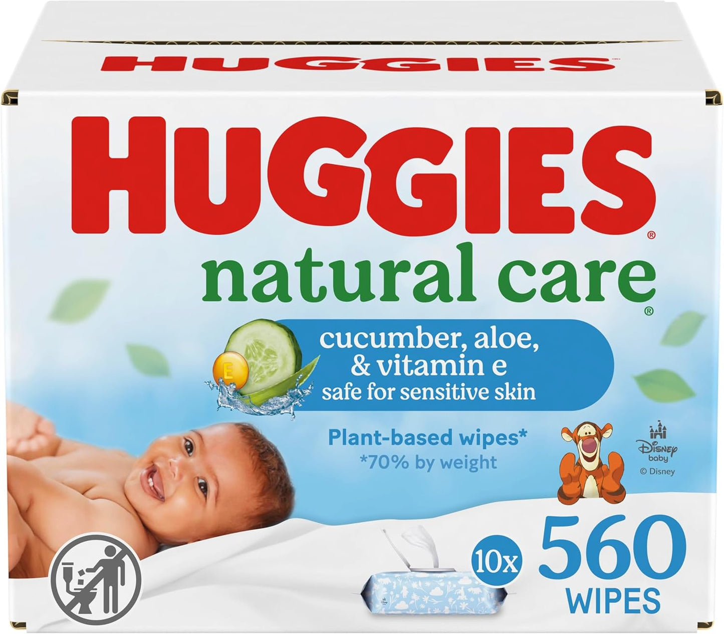 Best-Selling Huggies Natural Care Baby Wipes, 10 Freshness Sealed Packets (560 Total)