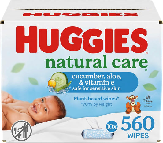 Best-Selling Huggies Natural Care Baby Wipes, 10 Freshness Sealed Packets (560 Total)
