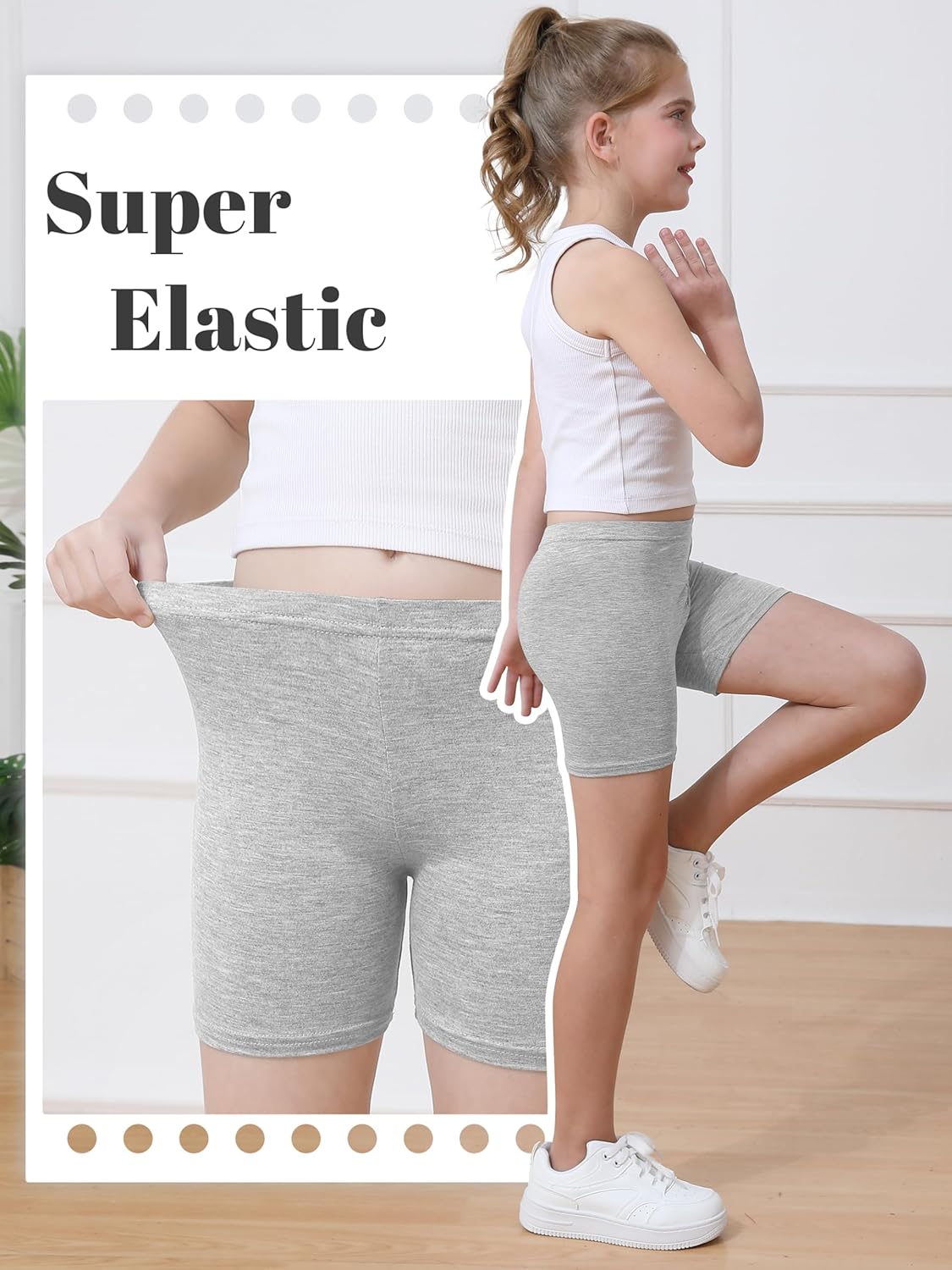 Girls' 6-Pack Cycling Shorts Set, Summer Clothing, Vibrant Multicolor