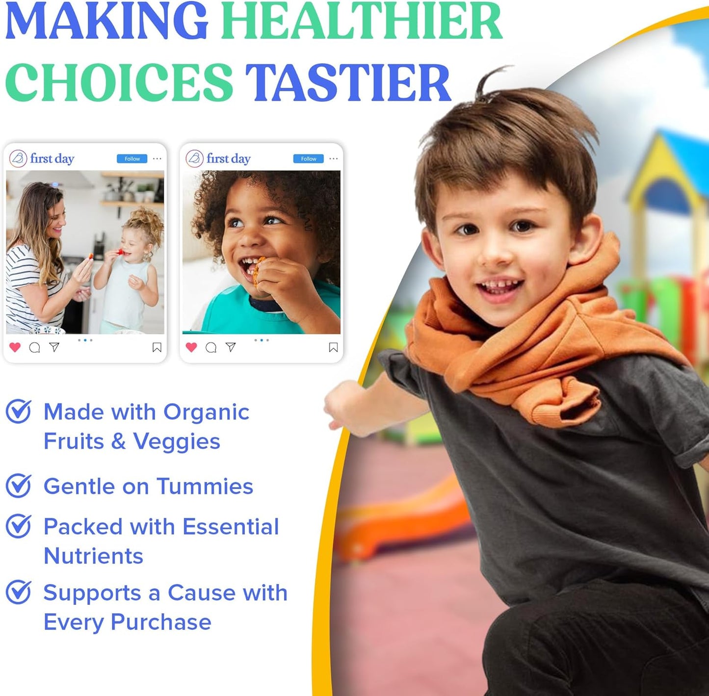 Children's Daily Multivitamin Gummies – Strawberry & Orange Gummies with Beta Carotene, Fruits, & Veggies – Kids' Immunity-Boosting Vitamins