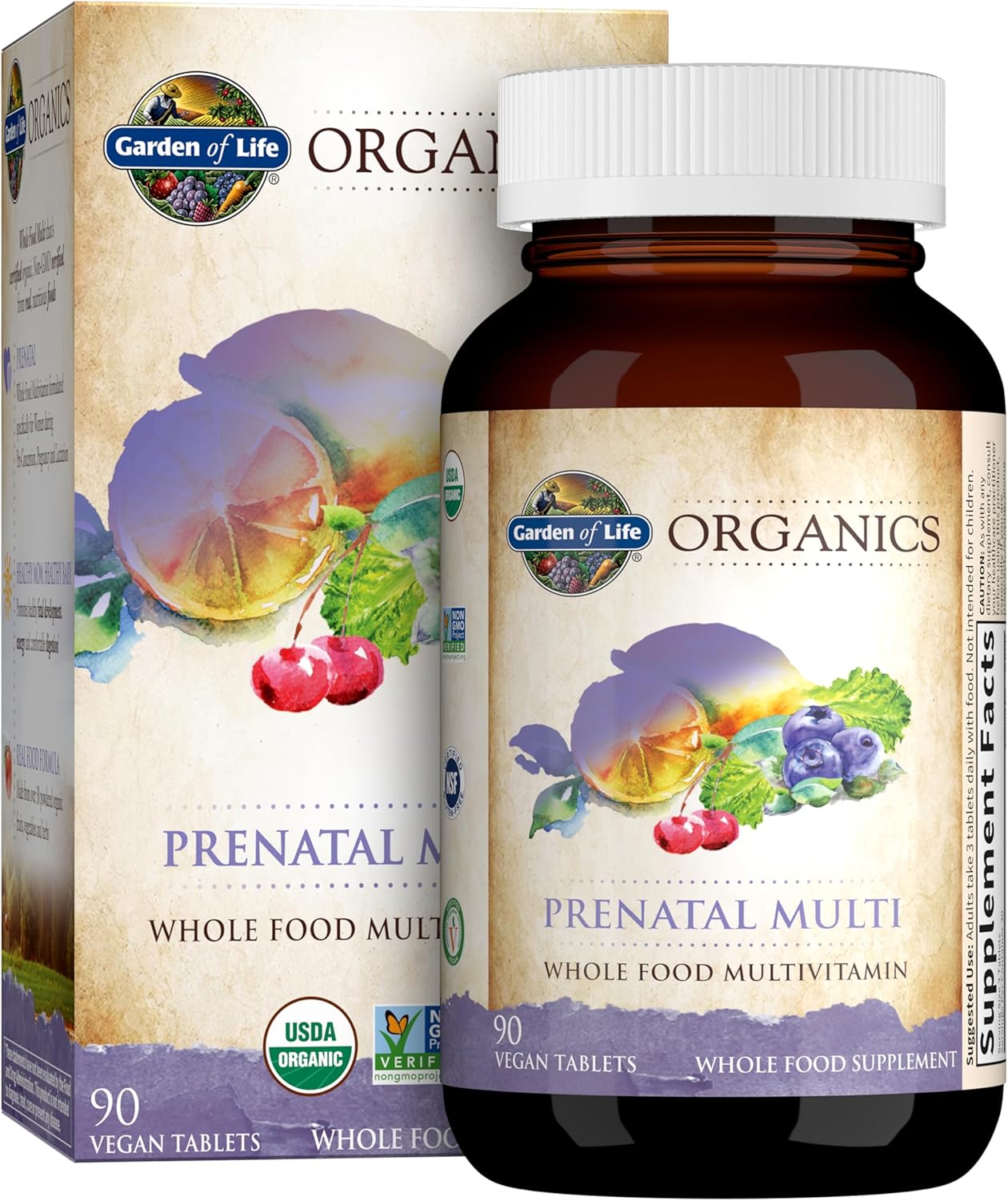 Best Organic Prenatal Vitamin: Garden of Life mykind - 30 Tablets, Daily Vegan Multi with Folate, Vitamin D3, Iron for Women's Prenatal Health