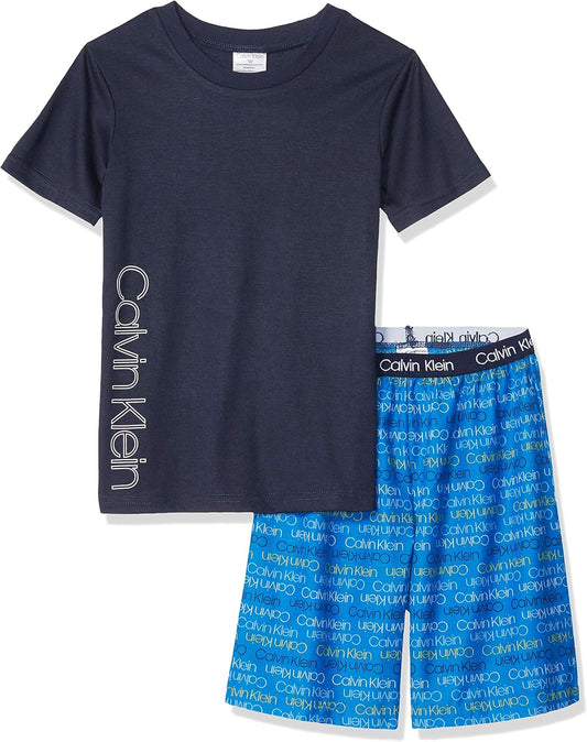 Calvin Klein Boys' Two Piece Sleepwear Top and Bottom Pajama Set
