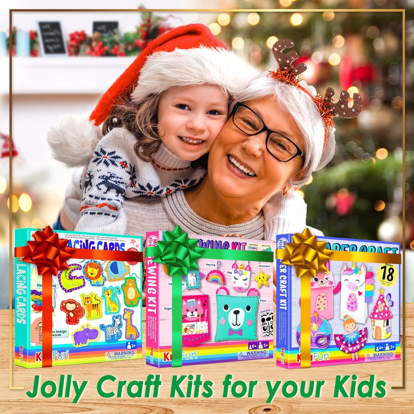 KRAFUN Beginner Mermaid Lacing Card Kit for Kids Arts & Crafts, 5 Easy Mermaid, Animal Lacing Projects, Paper Lace Cards for Toddlers, Fine Motor Preschool Skills Toys